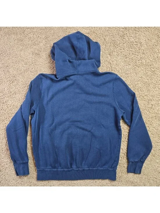 American Eagle Sweatshirt Mens M Blue Pullover Hoodie Logo Athletic Fit Casual - Picture 2 of 12